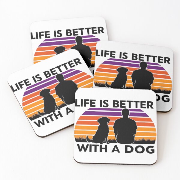 Item preview, Life is better with a dog – Sunset silhouette for dog lovers designed and sold by StormArte.