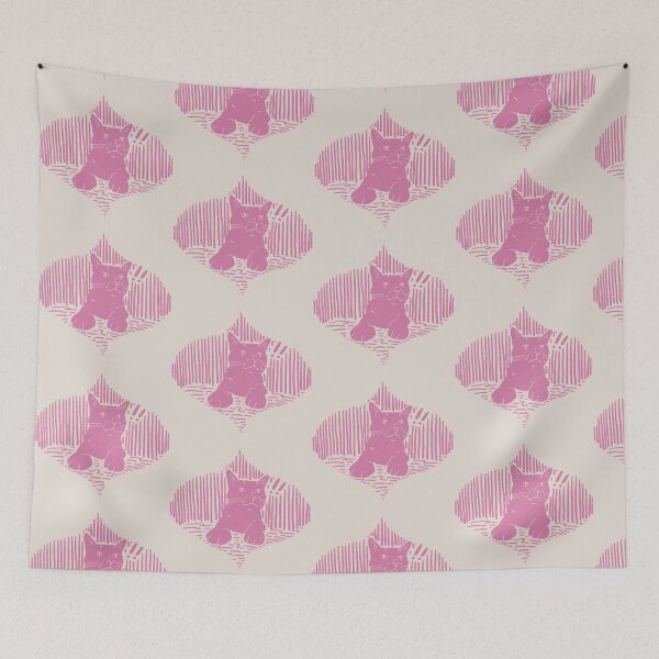 Item preview, Surprised cat | pink and off white designed and sold by mangopuffstudio.