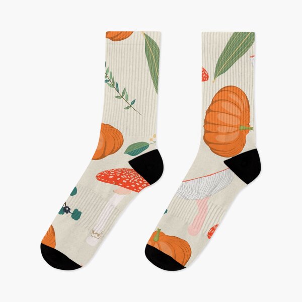Item preview, Seamless autumn pattern with leaves, berries, pumpkin, mushrooms and branches. designed and sold by MatyKotiv.