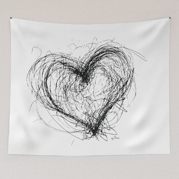 Item preview, Heart symbol ballpoint pen drawing designed and sold by byBenci.