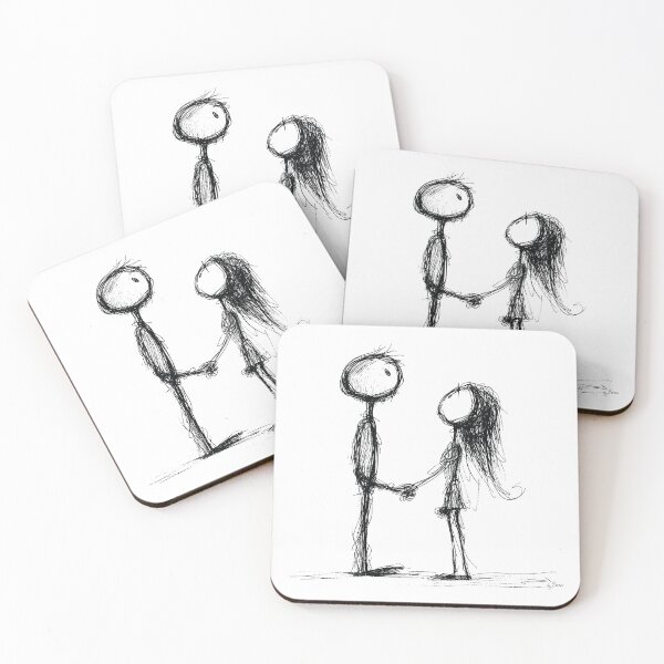 Item preview, couple in lovel, ballpoint pen drawing designed and sold by byBenci.