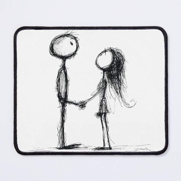 Item preview, couple in lovel, ballpoint pen drawing designed and sold by byBenci.