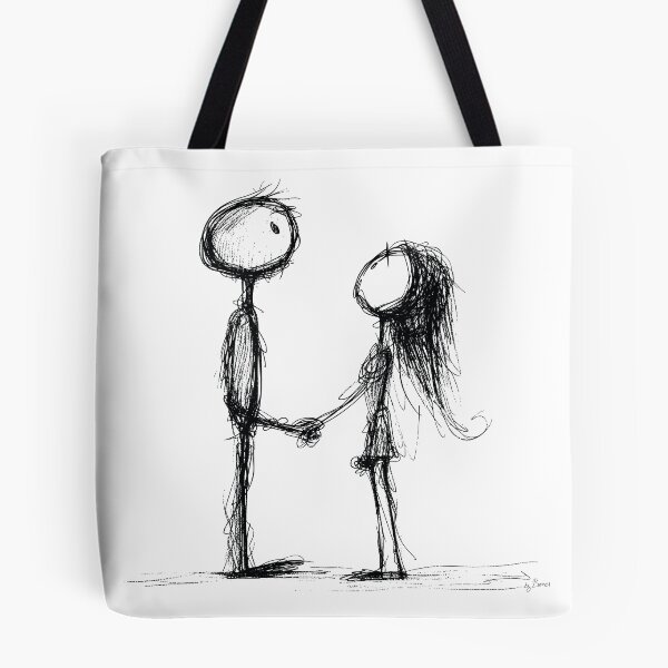 Item preview, couple in lovel, ballpoint pen drawing designed and sold by byBenci.