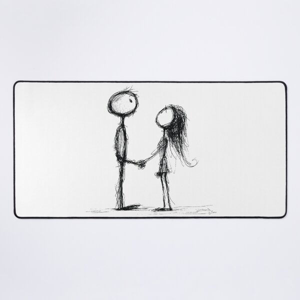Item preview, couple in lovel, ballpoint pen drawing designed and sold by byBenci.