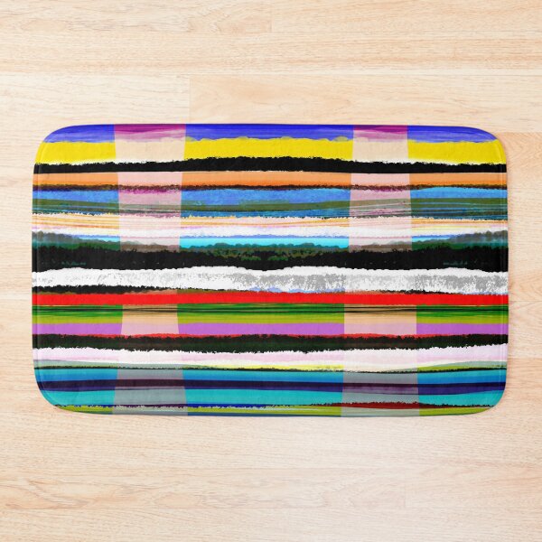 Item preview, Artisan plaid hand-dyed checks boho check pattern Tartan blue rainbow designed and sold by rupydetequila.