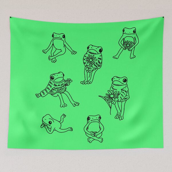 Item preview, cute cozy frogs hand drawn  designed and sold by miss madison creates.