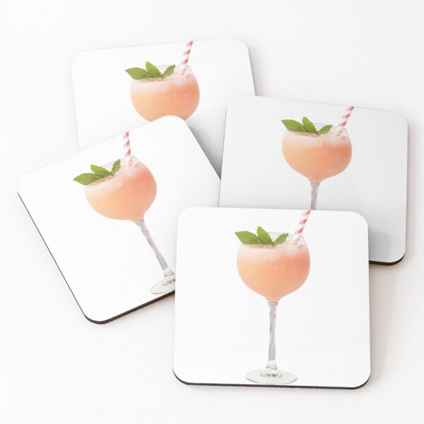 Item preview, Peach Colored Frozen Drink with Mint and Striped Straw designed and sold by Creative88Art.