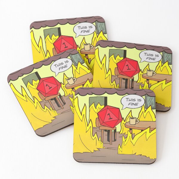 Item preview, DND RPG Funny Critical failure: This is Fine, Natural One. designed and sold by DungeonAtelier.