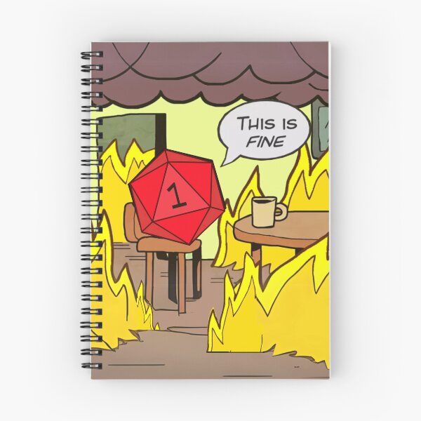 Item preview, DND RPG Funny Critical failure: This is Fine, Natural One. designed and sold by DungeonAtelier.
