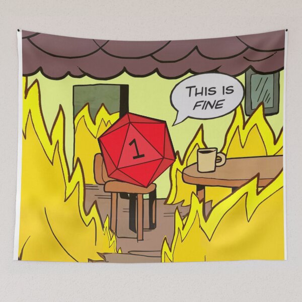 Item preview, DND RPG Funny Critical failure: This is Fine, Natural One. designed and sold by DungeonAtelier.