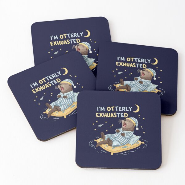 Item preview, I’m Otterly Exhausted - Sleepy Otter Night Art designed and sold by amithachapa.