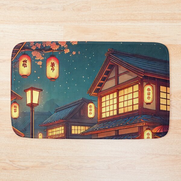 Item preview, Cozy Japanese Lofi Crosswalk with Flowers and Lanterns designed and sold by DreamCraze.