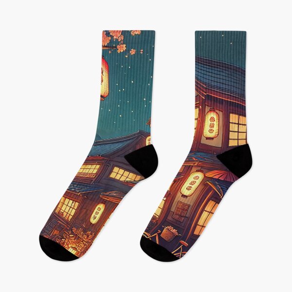Item preview, Cozy Japanese Lofi Crosswalk with Flowers and Lanterns designed and sold by DreamCraze.