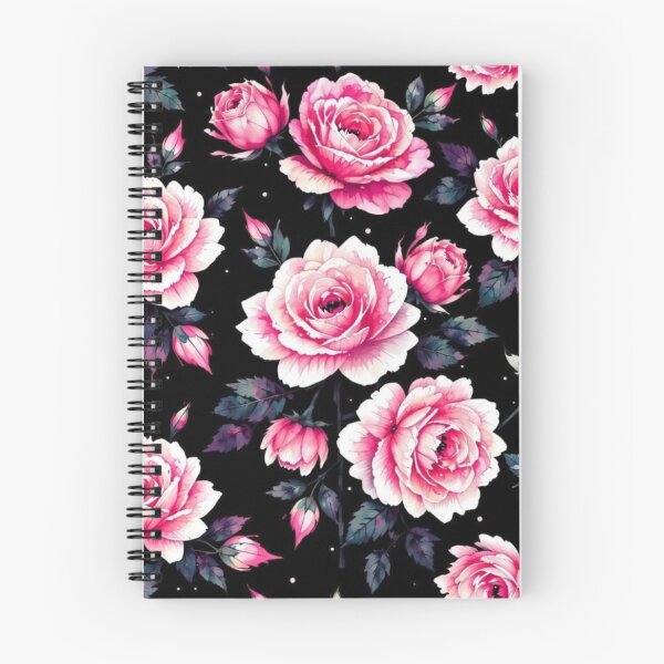 Item preview, Pink Roses on Black Background designed and sold by CraftachicDsgn.