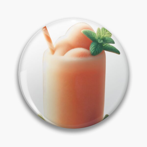 Item preview, Peach Colored Smoothie with Mint Garnish and Striped Straw designed and sold by Creative88Art.