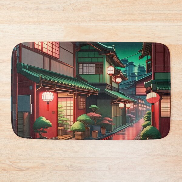 Item preview, Red Lantern Lofi Japan Cyberpunk Style Night Scene designed and sold by DreamCraze.