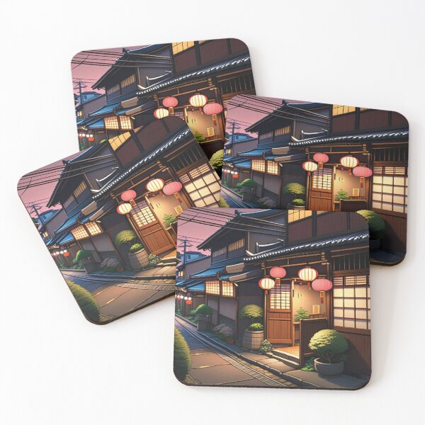 Item preview, Escena nocturna de linterna roja japonesa lofi designed and sold by DreamCraze.