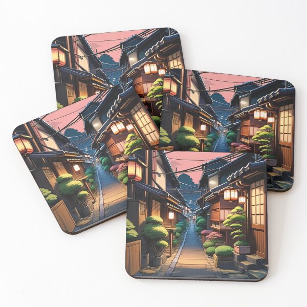 Item preview, Cozy Lofi Japanese Village Evening designed and sold by DreamCraze.