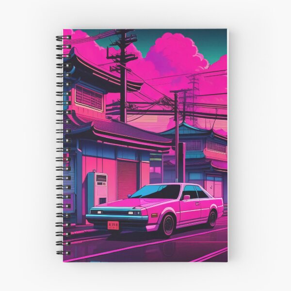 Item preview, Retrowave Japanese Lofi City Vaporwave Car designed and sold by DreamCraze.