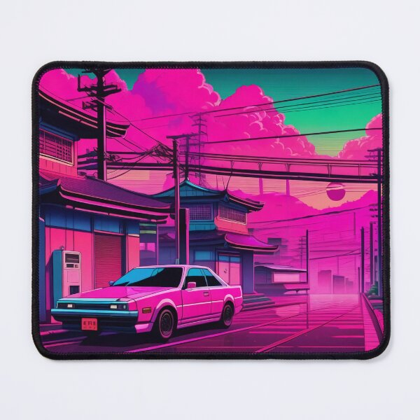 Item preview, Retrowave Japanese Lofi City Vaporwave Car designed and sold by DreamCraze.