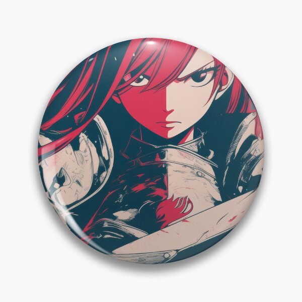 Item preview, Red-Haired Warrior Girl with Giant Sword – Bold Anime Style designed and sold by AnimeArsenalPrints.