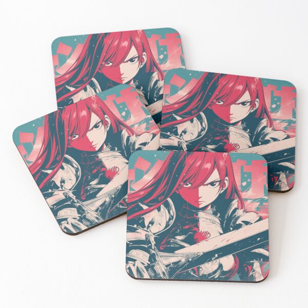 Item preview, Red-Haired Warrior Girl with Giant Sword – Bold Anime Style designed and sold by AnimeArsenalPrints.