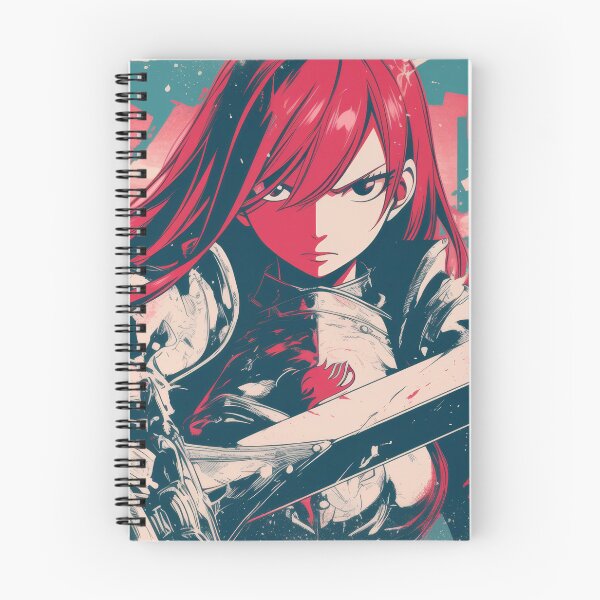 Item preview, Red-Haired Warrior Girl with Giant Sword – Bold Anime Style designed and sold by AnimeArsenalPrints.
