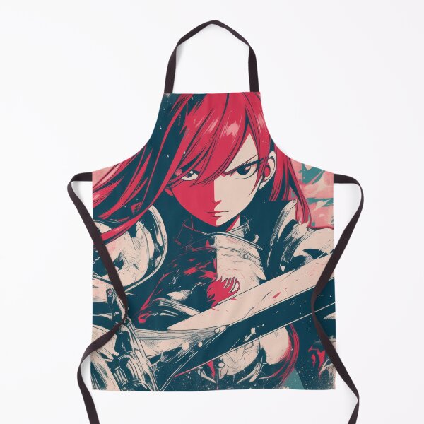 Item preview, Red-Haired Warrior Girl with Giant Sword – Bold Anime Style designed and sold by AnimeArsenalPrints.