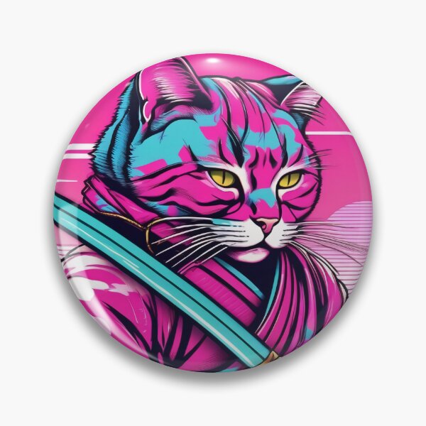 Artikelvorschau, Vapor Wave Samurai-Katzenkunst entworfen und verkauft von DreamCraze.