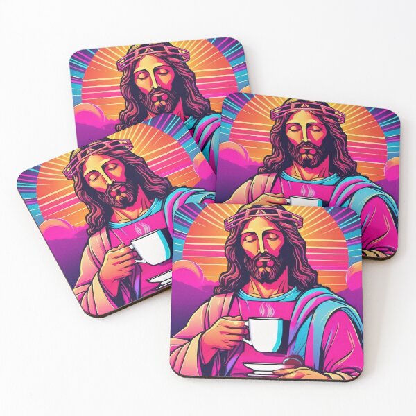 Item preview, 80s Vapor Wave Jesus Worship Coffee designed and sold by DreamCraze.