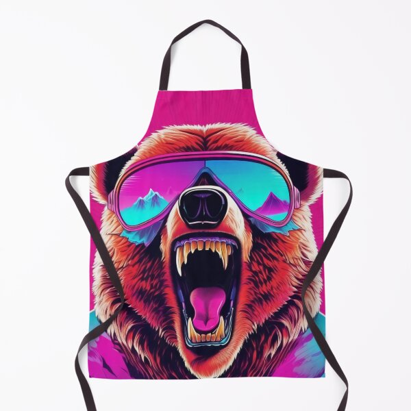 Item preview, Scary Vapor Wave Cocaine Bear with Sunglasses designed and sold by DreamCraze.