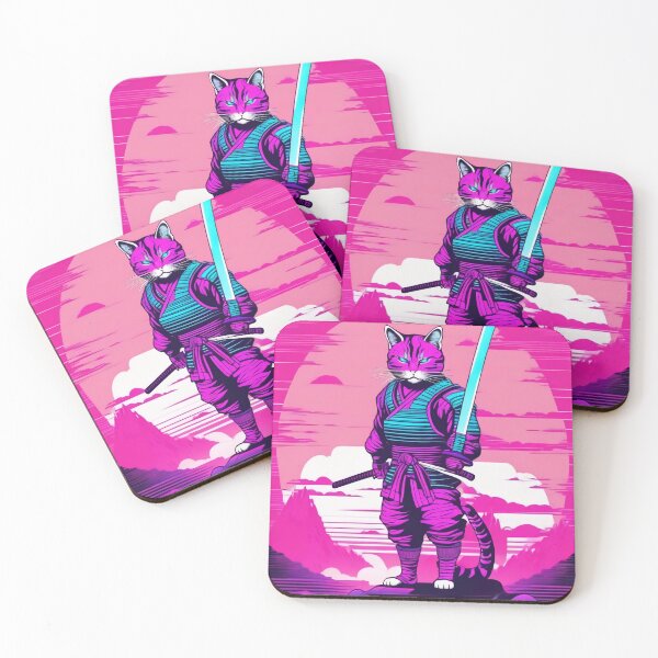 Item preview, 80s Catana  Vapor Wave Samurai Cat Warrior designed and sold by DreamCraze.