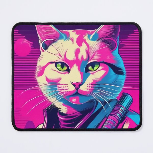 Item preview, Serene Catana 80s Vapor Wave Samurai Cat designed and sold by DreamCraze.