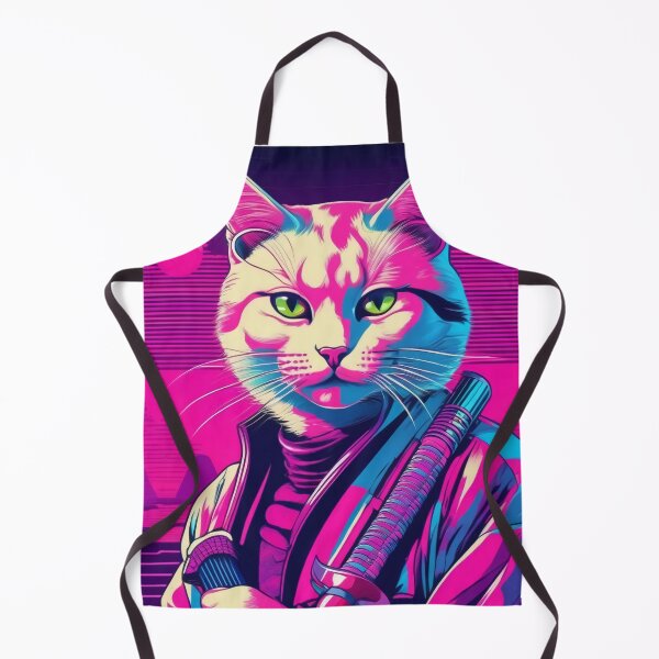 Item preview, Serene Catana 80s Vapor Wave Samurai Cat designed and sold by DreamCraze.