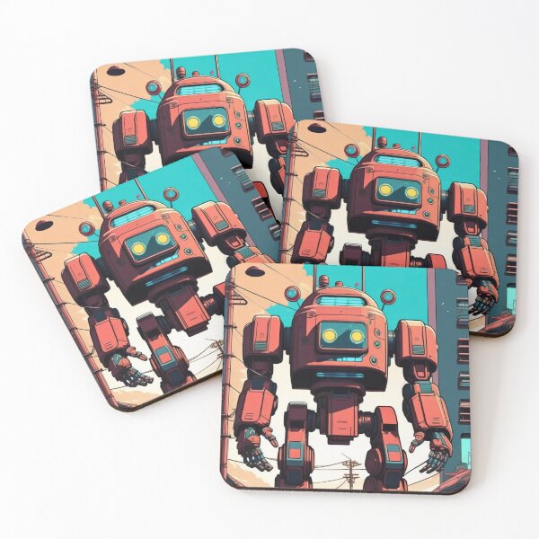 Item preview, Giant Red Retro Lofi Sci-Fi Robot designed and sold by DreamCraze.