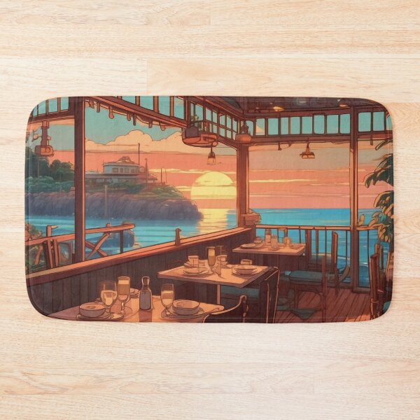 Item preview, Lofi Sunset Sea View Restaurant designed and sold by DreamCraze.