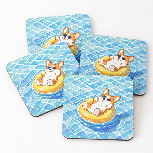 Item preview, Chill Corgi on a Pool Float designed and sold by CutePuff.