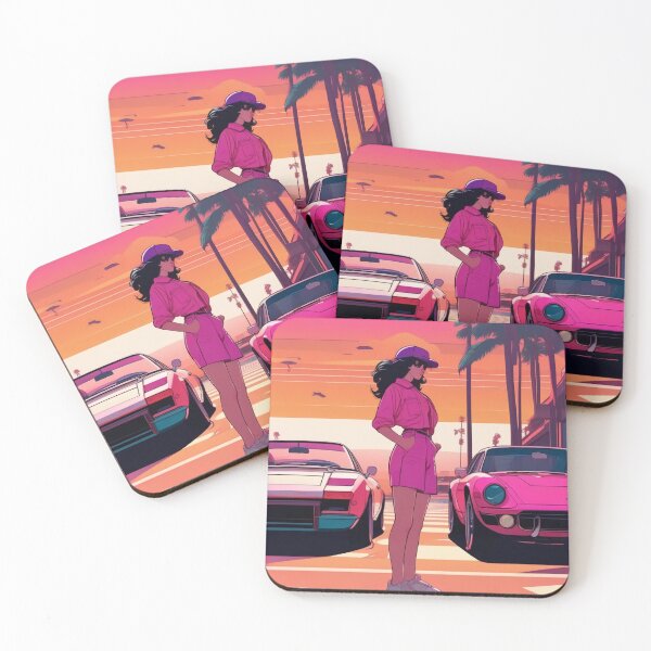 Item preview, Chill 80s Retro Lofi Coast Car Girl designed and sold by DreamCraze.