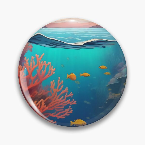 Item preview, Ocean lofi art underwater fishes designed and sold by DreamCraze.