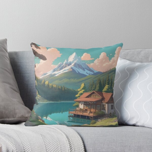 Item preview, Cozy Lofi Mountain Lake House designed and sold by DreamCraze.