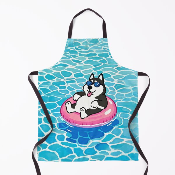 Item preview, Chill Husky in Pool designed and sold by CutePuff.
