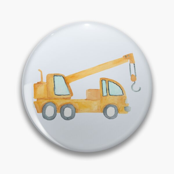 Item preview, Crane Truck Watercolor Pattern- Yellow & Orange designed and sold by Katherine Ann.