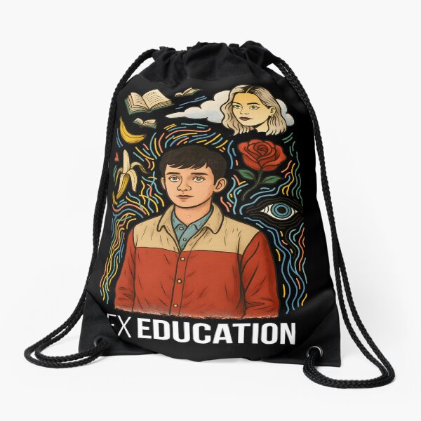 Aperçu de l'œuvre Fan art surréaliste de Sex Education avec Otis et Maeve dans un style onirique | Design inspiré de Netflix créée et vendue par DrawHandArt.