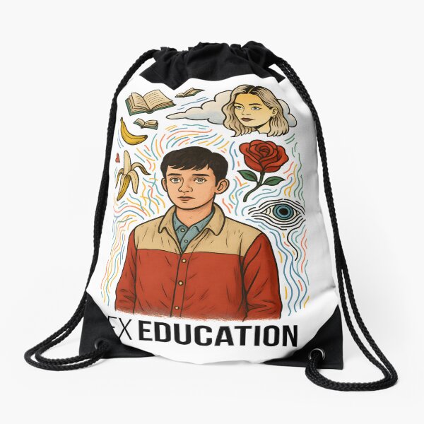 Aperçu de l'œuvre Fan art surréaliste de Sex Education avec Otis et Maeve dans un style onirique | Design inspiré de Netflix créée et vendue par DrawHandArt.
