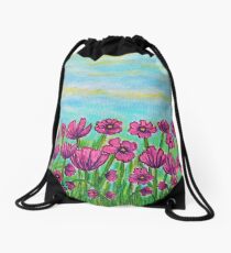 Crazy for Cosmos Drawstring Bag