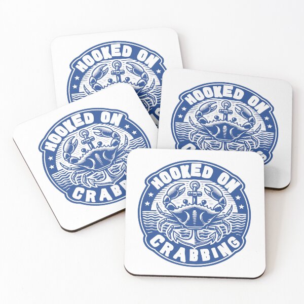 Item preview, Hooked on crabbing badge designed and sold by Graffik-Peeps.