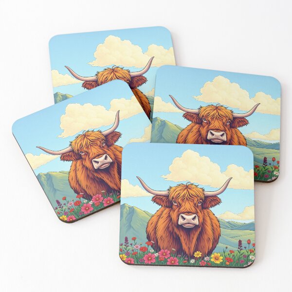 Item preview, Highland cow and flowers designed and sold by Nolan6.