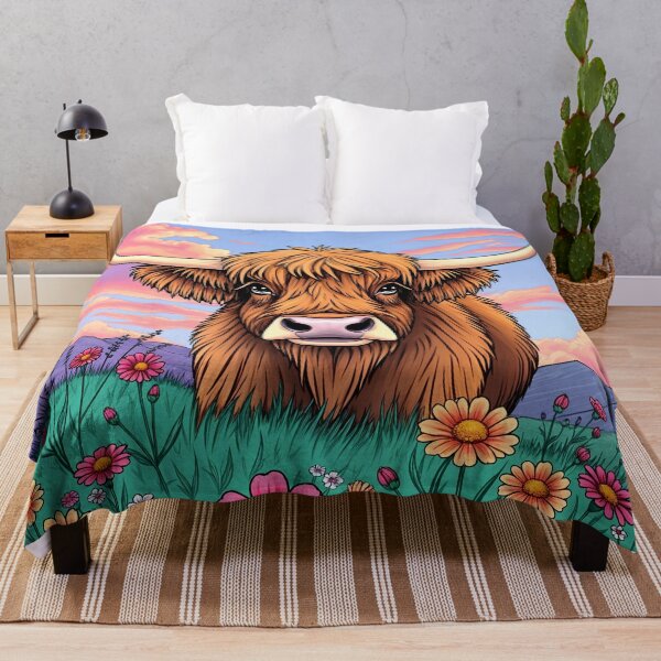 Item preview, Highland cow and flowers designed and sold by Nolan6.