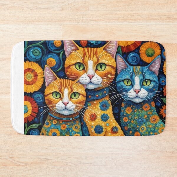 Item preview, Whimsical Patchwork cat art designed and sold by Beyond The Canvas.