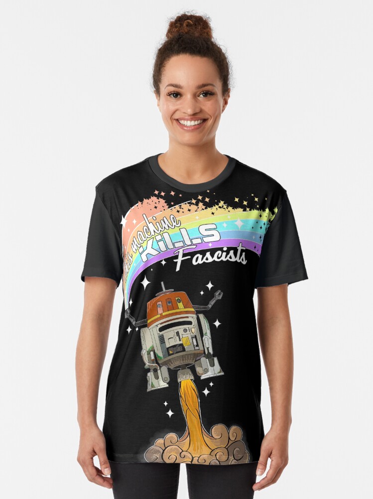 Imagen 2 de 5, Camiseta gráfica con la obra Este droide mata fascistas - Star Wars Rebels Chopper, diseñada y vendida por GeekandArtsy.